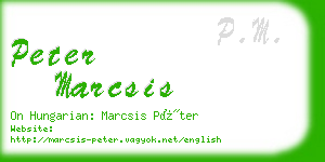 peter marcsis business card